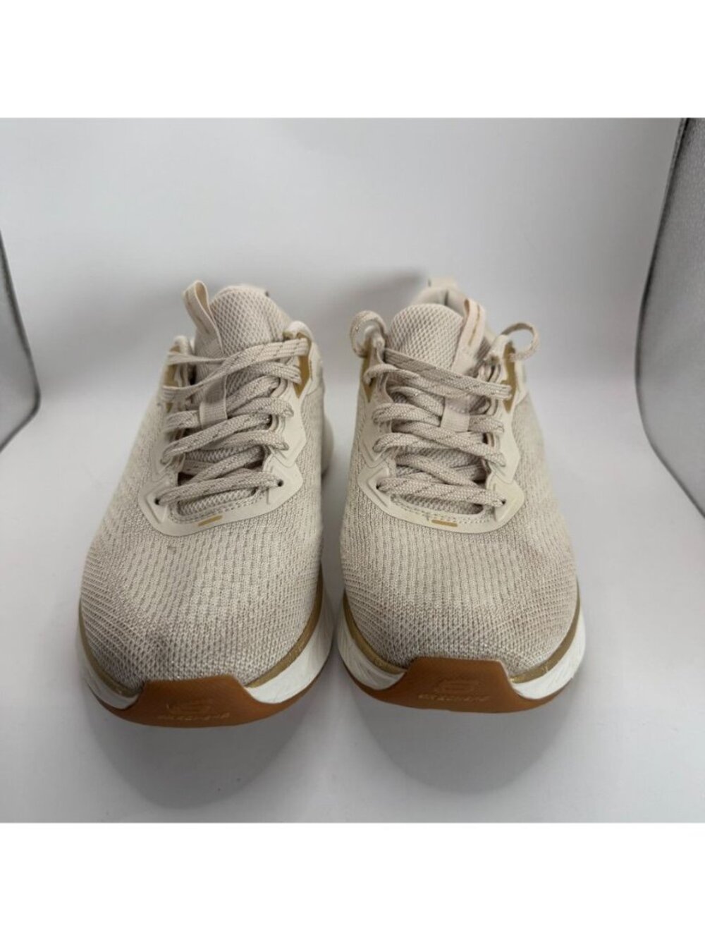 Skechers Womens Edgeride Sneakers Beige Gold Memory Foam Size 6.5 Lightweight - Picture 2 of 7